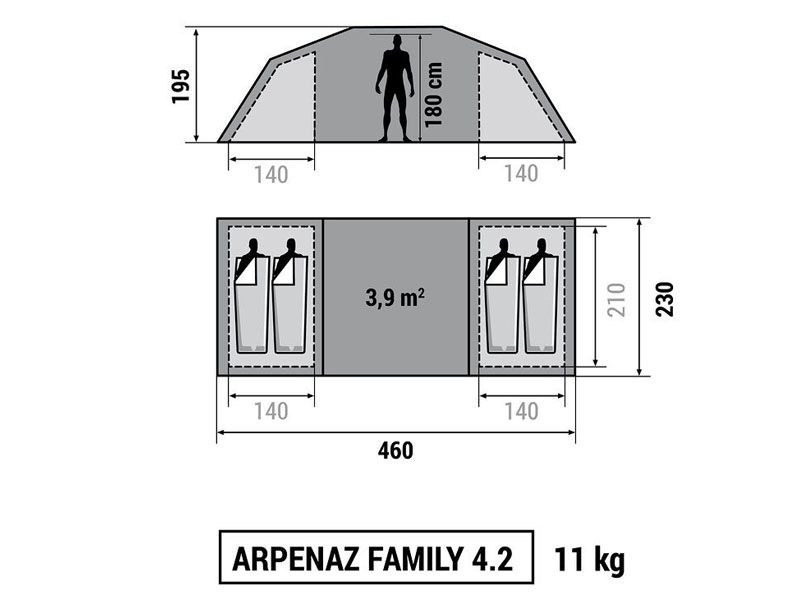 tienda campaña arpenaz family4.2 1u
